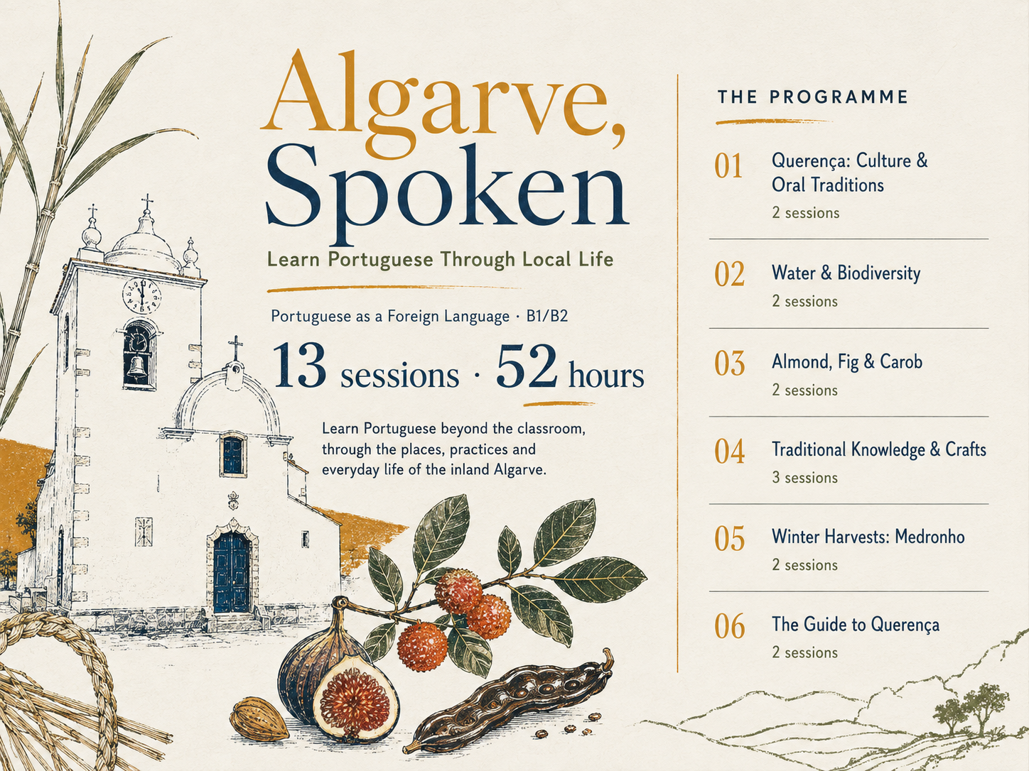Algarve, Spoken: Learn Portuguese through local life. 52-hour course